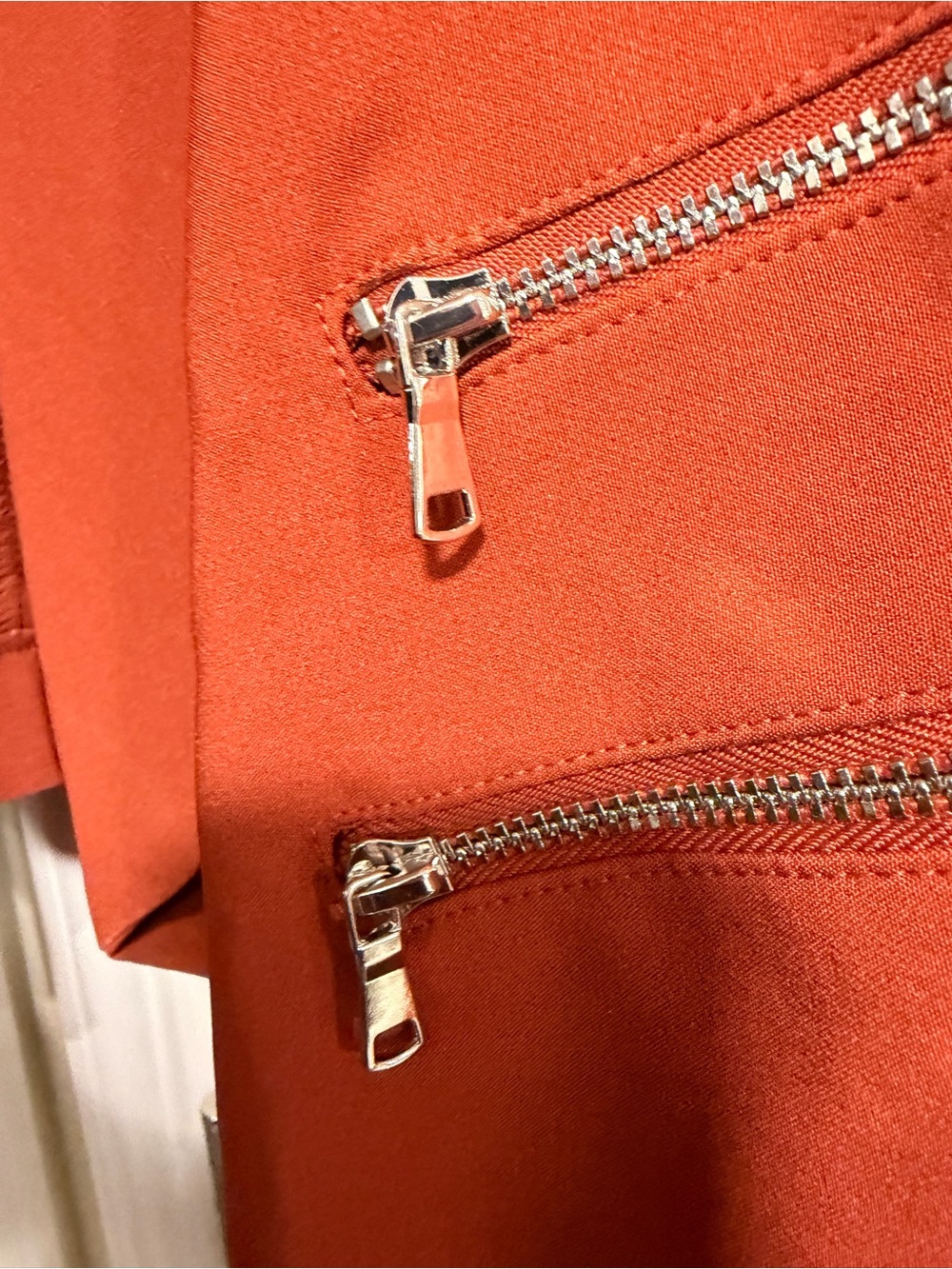 New York & Company Rust Orange Open-Front Draped Blazer - Picture 4 of 5